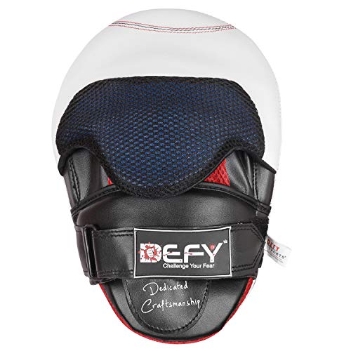 DEFY Gel Padded Punch Mitts Boxing Pads Focus Mitts Punching MMA Hook and Jab Curved Training Kickboxing, Striking, Muay Thai Martial Arts Focus Pad