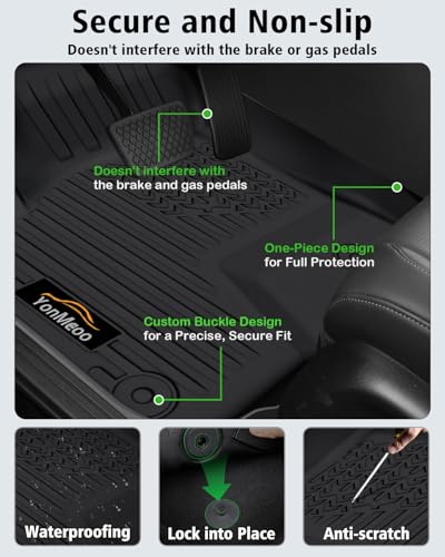 Floor Mats Custom Fit for Nissan Rogue PHEV 2026 7-Seater, All Weather TPE Cargo Liner with Backrest Protector, Full Set Trunk Mat for Rogue PHEV Accessories, Black - size: For Nissan Rogue PHEV 2026 7-Seater