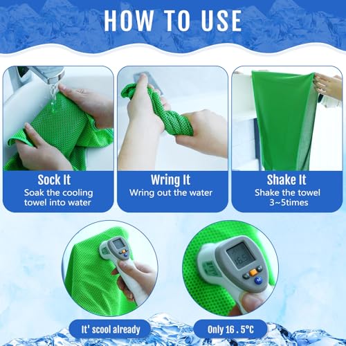 Hosuly 30 Pack Cooling Towels, 40"x12" Ice Breathable Soft Chilly Sweat Rag Microfiber Workout Rags for Gym Cooling Towels for Neck and Face for Yoga Golf Sport Running - color: Classic Color
