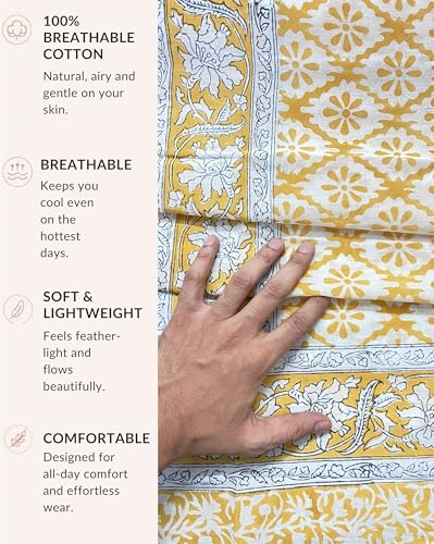 Beach Cover Ups for Women, Cotton Sarong Wrap Pareo | 100% Cotton Sarong Wraps For Women, 73 x 44 In. Pareo Beach Wrap, Bikini Cover Up, Bathing Suit Cover Up, Resort Wear - color: California Gold