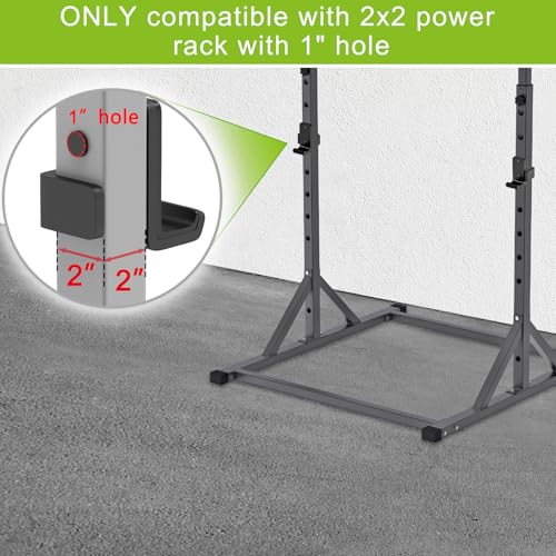 SELEWARE Solid Steel J Hooks for 2" x 2" or 3" x 3" Tube Power Cage with 1" 1/2" or 5/8" Hole Squat Rack Attachment, J-Hook Barbell Holder for Power Rack, Set of 2 - color: For 1" Hole of 2x2 inch Rack