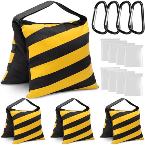 Aimosen 4 Packs Yellow Sandbag Weight Bags for Light Stand Photography Video Equipments, Heavy Duty Saddlebags for Backdrop Stand, Photo Tripod, Pop up Tent, Umbrella Base, Fishing Chair, Picnic Table - color: Yellow