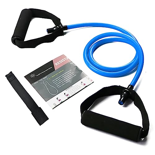 Resistance Bands with Handles, Single Resistance Bands, Exercise Bands with Handles, for Resistance Training, Physical Therapy, Home Workouts, Fitness, Pilates - color: blue-40lbs
