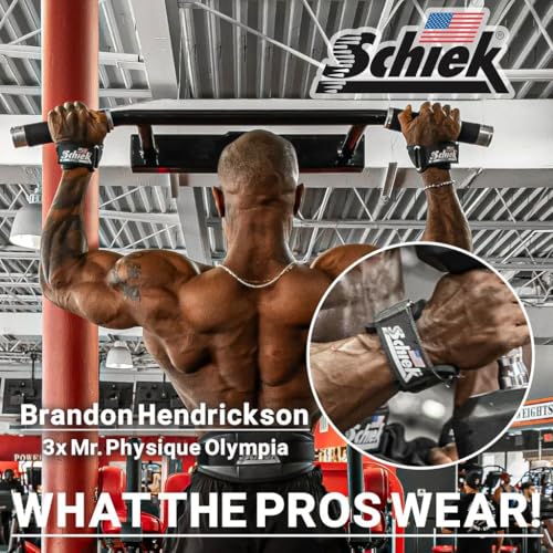 Schiek Sports Model 1907 Platinum Edition Ultimate Grips - 3 in 1 Weight Lifting Straps Wrist Wraps and Grip Pads - color: Black, size: Small