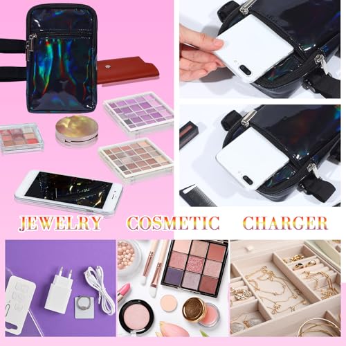Carnival Leg Bag Holographic Thigh Bag with Adjustable Strap Leg Pouch Harness Women Summer Travel Hiking Pack(Black,Leg Bag) - color: Black, style: Leg Bag