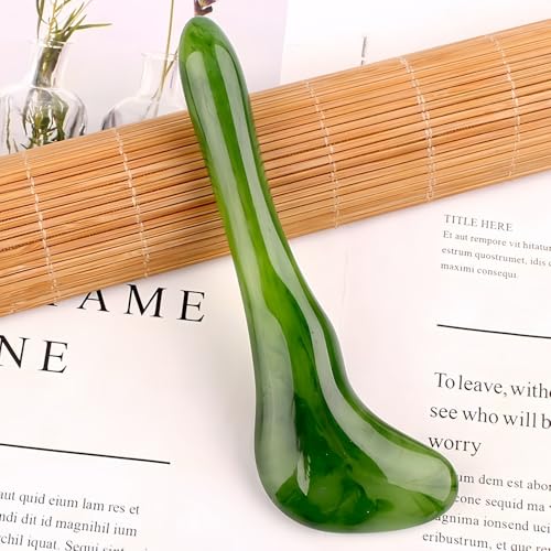 Gua Sha Scraping Massage Tool, GuaSha Facial Set, Natural Resin GuaSha Massage Tools for Rejuvenate Skin Anti-Wrinkle Anti Aging (Green, Muscle Plucking Stick) - size: Muscle plucking stick