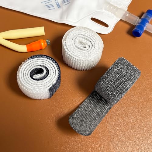 4 Packs Leg Bag Straps(Gray), Urine Drainage Bag Strap Catheter Leg Bag Straps with Soft Elastic Fabric Comfortable Silicone Grips for Men Women Urine Tube Fix Device Supplies - color: Gray