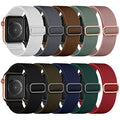 Maledan 10 Pack Stretchy Nylon Bands Compatible with Apple Watch Band 44mm 45mm 42mm 49mm 46mm Men Women, Elastic Solo Loop Wristband for Apple Watch Ultra 2 iWatch Series 11 10 9 8 7 6 5 4 3 2 1 SE - color: Black/Navy Blue/White/Army Green/Gray/Cactus/Pi