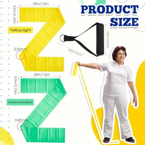 2 Pcs Resistance Band with Handles Chair Exercise Equipment for Seniors Physical Therapy Band Gifts for Elderly Women Rehab, Physical, Grandma, Grandpa - color: black