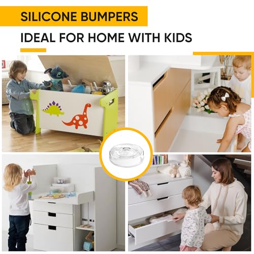 128 Self Adhesive Cabinet Door Bumpers – Sticky Clear Silicone Rubber Pads for Furniture Drawers, Kitchen Cabinets, Decor, Wall Protection – Vellax - size: 128 Pcs