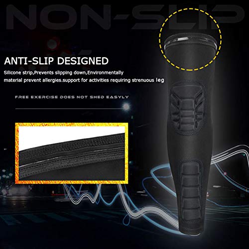Knee Calf Padded 2 Pack Compression Leg Sleeve Shin Protective Support - size: Large