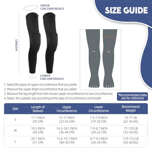 Newbyinn Knee Pad for Kid Youth 1 Pair, Black Padded Knee Leg Compression Sleeve for Basketball Football Volleyball Soccer Sport Boy Girl - size: Large