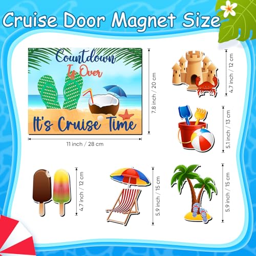 Kanayu 6 Pcs Summer Cruise Door Decorations Magnetic Large Ship Decorations Magnets Anchor Cruise Decor Car Fridge Magnet Decal for Carnival Stateroom Door - style: Cruise