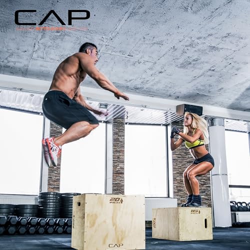 CAP Barbell 3-in-1 Plyometric Box | Multiple Styles and Sizes - size: 16in x 14in x 12in, style: WOOD