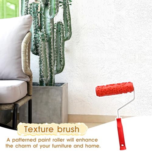 2 Pcs 7"DIY Patterned Paint Roller | Decorative Art Texture Roller | Pattern Rubber Rollers Textures Tool DIY Decorative Art Paint for Walls, Furnitures and Floors DIY Paints Art
