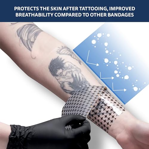 Recovery Aftercare Derm Shield Tattoo Cover Up Patch - Latex-Free & Waterproof Tattoo Aftercare Bandage - Transparent Matte Film - Breathable & Flexible - Promotes Healing & Skin Renewal (8" x 2 yd) - size: 8" x 2 Yard Roll