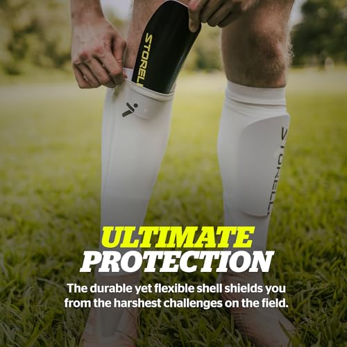 Storelli Shin Guards, Unisex, Flexible & Durable Protection, Ultra-Lightweight, Breathable Air Channels - color: Black/Grey Camo, size: Medium