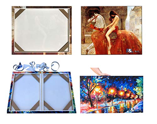 DIY Solid Wood Canvas Frame Kit with Stretch Bar - Customized Wooden Art Frames for Paintings - Easy-to-Build Canvas Stretching System - Wall Art & Oil Painting Accessories (16" x 16") - size: 16" x 16"