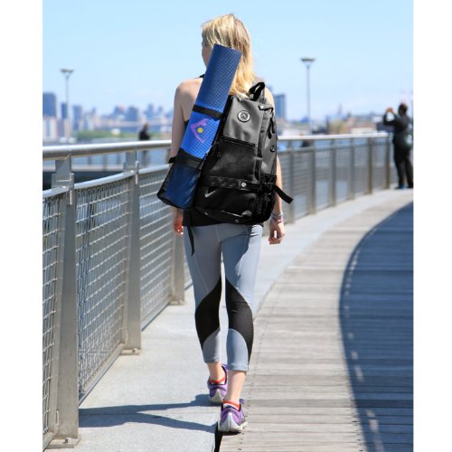 AURORAE Yoga Mat/Gym/Pickleball Cross-body Sling Back Pack. Mat sold separately - color: Ebony