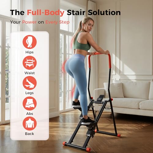 Stair Stepper for Home Gym,2.0 Stair Climber with 3-Level Adjustable Resistance&2 Incline,Extra-Wide Non-Slip Pedals - color: Black, size: 2.0