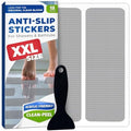Clear Bloom XXL Anti Slip Shower Stickers 12 PCS, Gray Non-Slip Shower Strips for Adults, Premium Adhesive Bath Tub Stickers - color: Gray