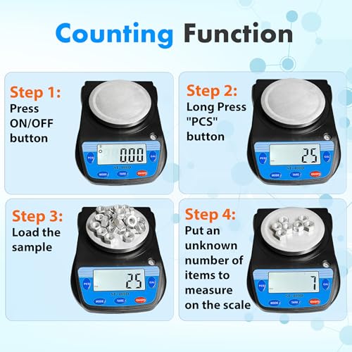 600g x 0.01g Science Digital Scale Lab Balance Gram Scale 6 Units Accuracy Electronic Laboratory Scale Chemistry, Jewelry, Carats, Ounces, Grams, Calibration Weight and Adapter Included