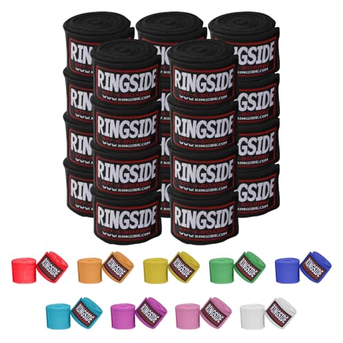 RingsideBoxing Handwraps - color: Black, size: 10 Pairs