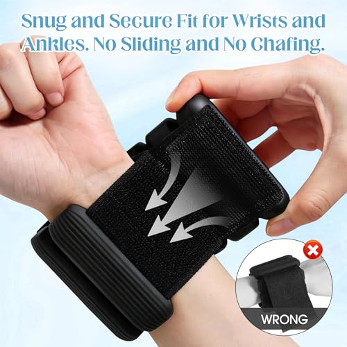 Wrist Weights, 2Pack Adjustable Ankle Weights for Women/Men, Silicone Weighted Bangles for Yoga, Pilates, Running & Walking, Arm & Leg Weights, 2lb - color: Black