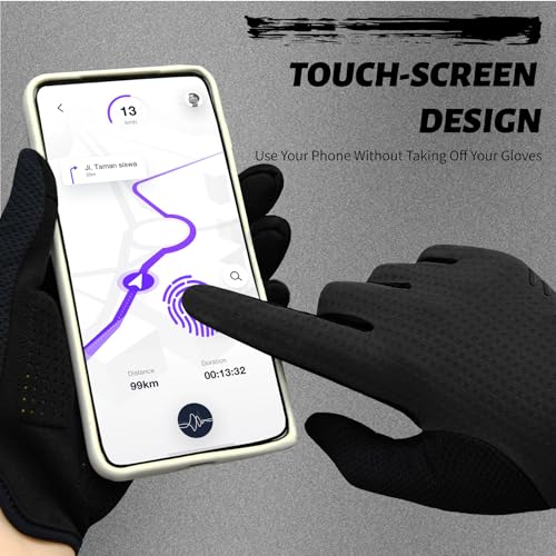 VXW Bike Gloves for Men Women Cycling - with Reflective Strips &Anti-Slip Shock-Absorbing Pad for Bicycle/Mountain Bike/Workout/MTB/Gym - color: Black, size: Small