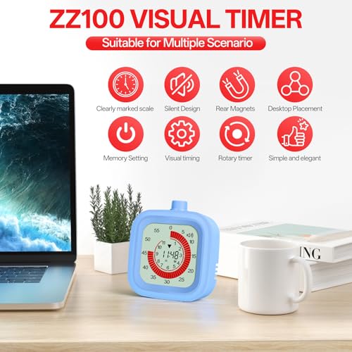Digital Visual Timer for Kids 12hours Countdown countup Kitchen Timer Student Timer Gym Timer (Black) - color: Black