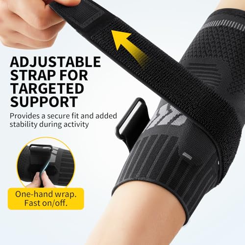 CAMBIVO 2 Pack Tennis Elbow Brace, Dual Gel Pad Compression Sleeve, Black | Adjustable Strap, Targeted Relief for Tendonitis, Golfer‘s Elbow, Breathable Knit, Daily Wear, Non-Slip Fit, for Men Women - color: Black, size: X-Large