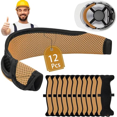 12 Pcs Hard Hat Sweatbands | 3-Layer Fabri Hardhat Liner Accessories,Orange | Washable 3-Layer Fabri Hard Hats Accessories for Safety & Welding Helmets,Reusable,Cotton,Replacement,Cooling 3D Mesh Design - color: Orange, size: (12Pcs Sweatband)11.8"×3.15"