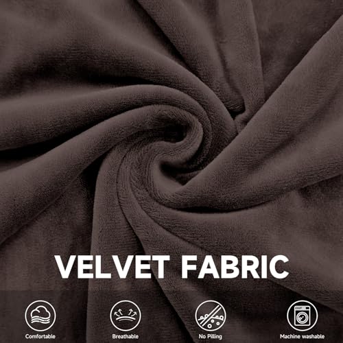 Velvet Wingback Dining Chair Cover Soft Stretch Accent Chair Cover Slipcover Thick Plush Wing Back Chairs Covers Furniture Protect Washable Chairs Protector Covers for Dining Room (Dark Brown, 2) - color: Dark Brown