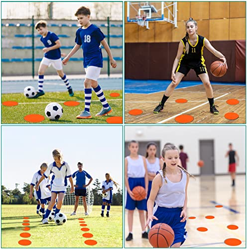 Spot Markers 4inch 9inch Rubber Agility Dots Flat Cones Non Slip Sports Dots Floor Spots Agility Markers for Kids Soccer Football Basketball Speed Agility Training - style: 18pcs Orange 9inch
