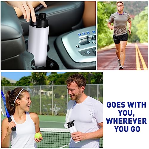 CHENGU Water Bottle Bulk 20 oz Aluminum Reusable Bottles Lightweight Snap Lid Water Cups Easy Carry Leak Proof Travel Tumbler for Gym Sports Camping Hiking Fishing - color: White