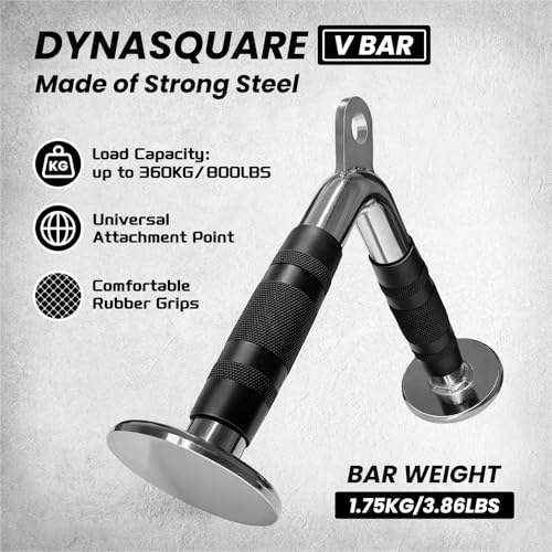 LAT Pulldown Attachments Combo, Cable Machine Accessories with Curl Pulldown Bar, Fit Most Gym Machines, Made of Heavy Duty Solid Steel - color: Sliver