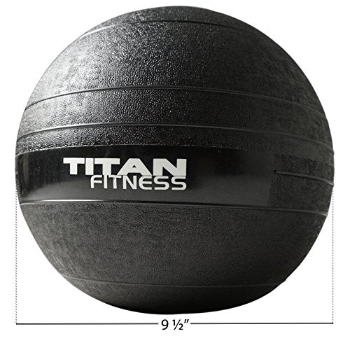 Titan Fitness Rubber Slam Ball, Dead Weight Ball Absorbs Impact, Minimal Bounce, Textured Surface for Strength and Conditioning, Cardio Workouts, Full Body Workout - style: 20 LB