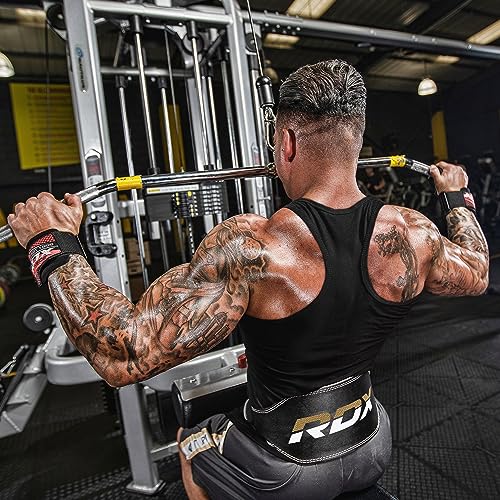 RDX Weight Lifting Belt Gym Exercise Workout, 6 inch Leather Padded Lumbar Back Support Men Women, 10 Adjustable Holes, Powerlifting Bodybuilding Deadlift, Squat Fitness Strength Training Equipment - size: XL Fits 32 to 37 Inches
