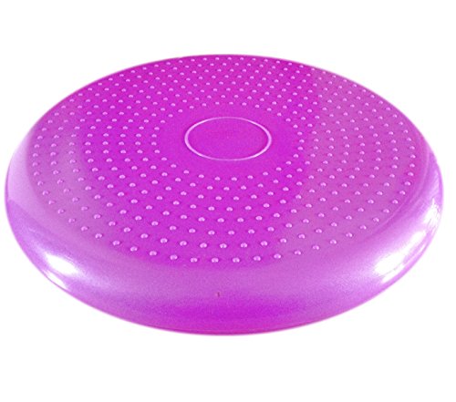 AppleRound Inflated Wobble Cushion with Hand Pump, Air Stability Board (Extra Thick), Core Balance Disc for Adults, Sensory Wiggle Seat for Kids, Flexible Seating for All Age, 13.5in / 34cm Diameter - color: Purple