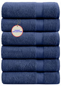 KAHAF COLLECTION 100% Cotton Bath Towels, Navy 24x48 Pack of 6 Towels, Quick Dry, Highly Absorbent, Soft Feel Towel, Gym, Spa, Bathroom, Shower, Pool, Luxury Soft Towels (24x48-6 Pack, Navy) - color: Navy, size: 24x48 - 6 Pack