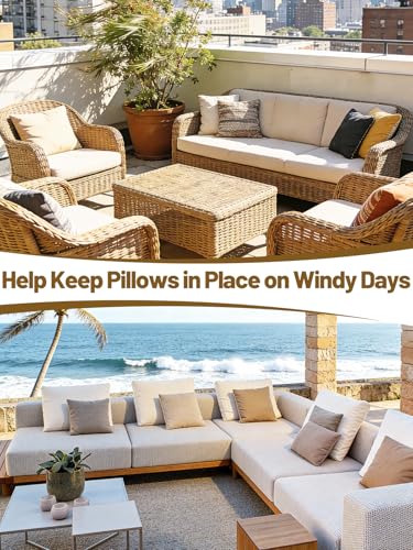 Apipi 4 Pack Wind Resistant Weighted Pillow Inserts for Outdoor, 1lb Each | Hidden Weighted Inserts, Help Keep Pillows in Place, Easy to Install & Remove for Windy Patios, Beach, Desert, 8" x 7"