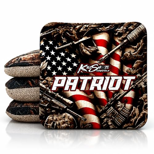 Killshots Cornhole | Patriot Series | Limited Edition | Premium Cornhole Bags | Premium Quality | Dual-Speed | Durable & Weather Resistant | Set of 4 Bags - color: Patriots' Arsenal