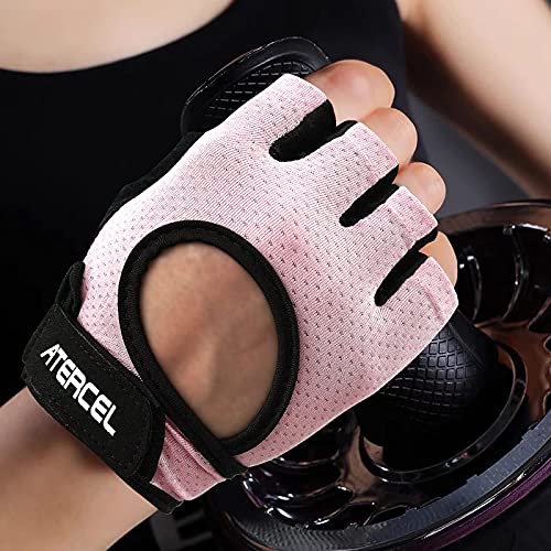 ATERCEL Weight Lifting Gloves Full Palm Protection, Workout Gloves for Gym, Cycling, Exercise, Breathable, Super Lightweight for Mens and Women - color: Pink, size: X-Large