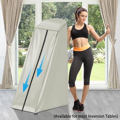 Inversion Table Cover - Dustproof and Waterproof Inversion Equipment Protection Covers (47" L X 28.3" W X 63" H) - Keep Your Inversion Table Safe from Dirt and Scratches - color: Beige