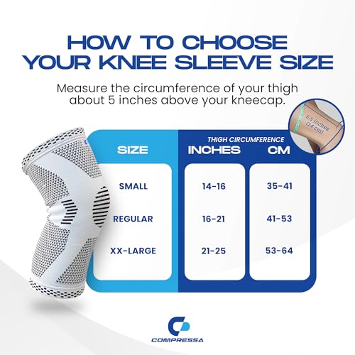 Compressa Knee Sleeve for Women & Men (Small) - Non-Slip Compression Support for Joint Pain, Muscle Recovery, Arthritis, and Injury Relief - size: Small