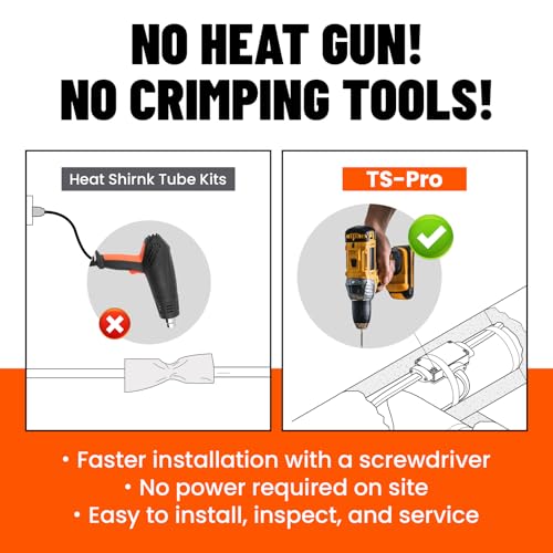 TS-PRO CSA Explosion-Proof Low-Profile Tee & Splice Connection Kit | Self Regulating Roof Gutter Deicing Heat Cable Adapter,Inline Branching Joint - style: TS-PRO