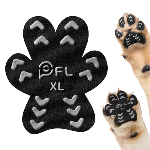 Anti Slip Dog Paw Protector Pads for Senior Dogs, Paw Pads for Dogs Traction, Disposable Self Adhesive Paw Grips for Old Dog on Slippery Hardwood Floor, Black 12 Sets (48pcs) XL(41-60lbs) - size: XL(41-60lbs)