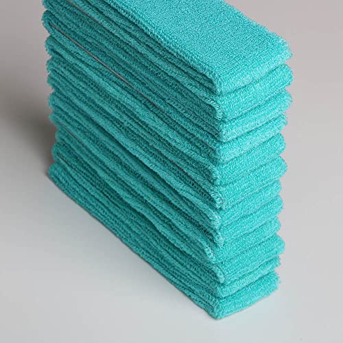 Cotton Sweatband Headbands,Pack of 12,Elastic Stretchy Sport Terry Cloth Sweat Bands,Yoga Workout Fitness Exercise Basketball Headband - color: 12pcs x aquamarine cotton sweatband headbands