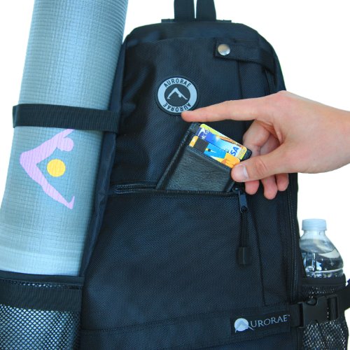 AURORAE Yoga Mat/Gym/Pickleball Cross-body Sling Back Pack. Mat sold separately - color: Ebony
