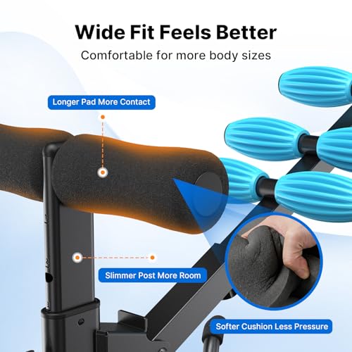 MERACH Deep Squat Machine for Women, Adjustable Glutes Trainer Machine, Core & Leg Exercise, Push Up Board Workout Equipment at Home Gym - color: Black&Blue, size: X-Large